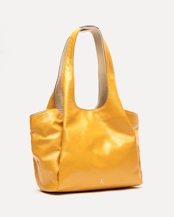 Frances Valentine Portia Satchel Naplak Banana Oyster Leather