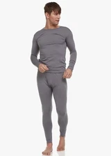 Debra Weitzner Thermal Underwear Men Fleece Long Johns Charcoal Size 2XL NEW