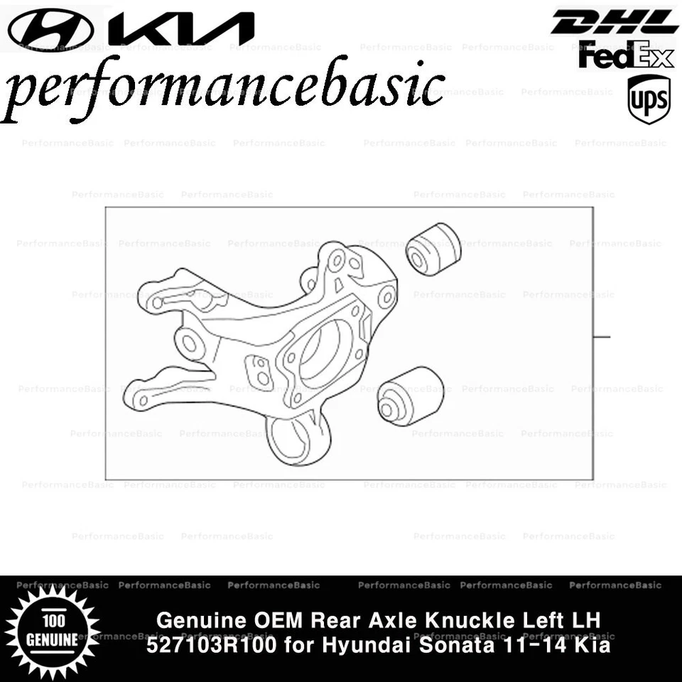 Nudillo eje trasero izquierdo original OEM LH 527103R100 para Hyundai Sonata 11-14 Kia Foto 4 de 4