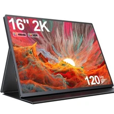 Used | 16” 120Hz Monitor 2K Portable Monitor USB C Gaming Monitor Freesync
