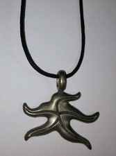 NEW STARFISH STAR PEWTER SILVER TONE 20" PENDANT NECK
