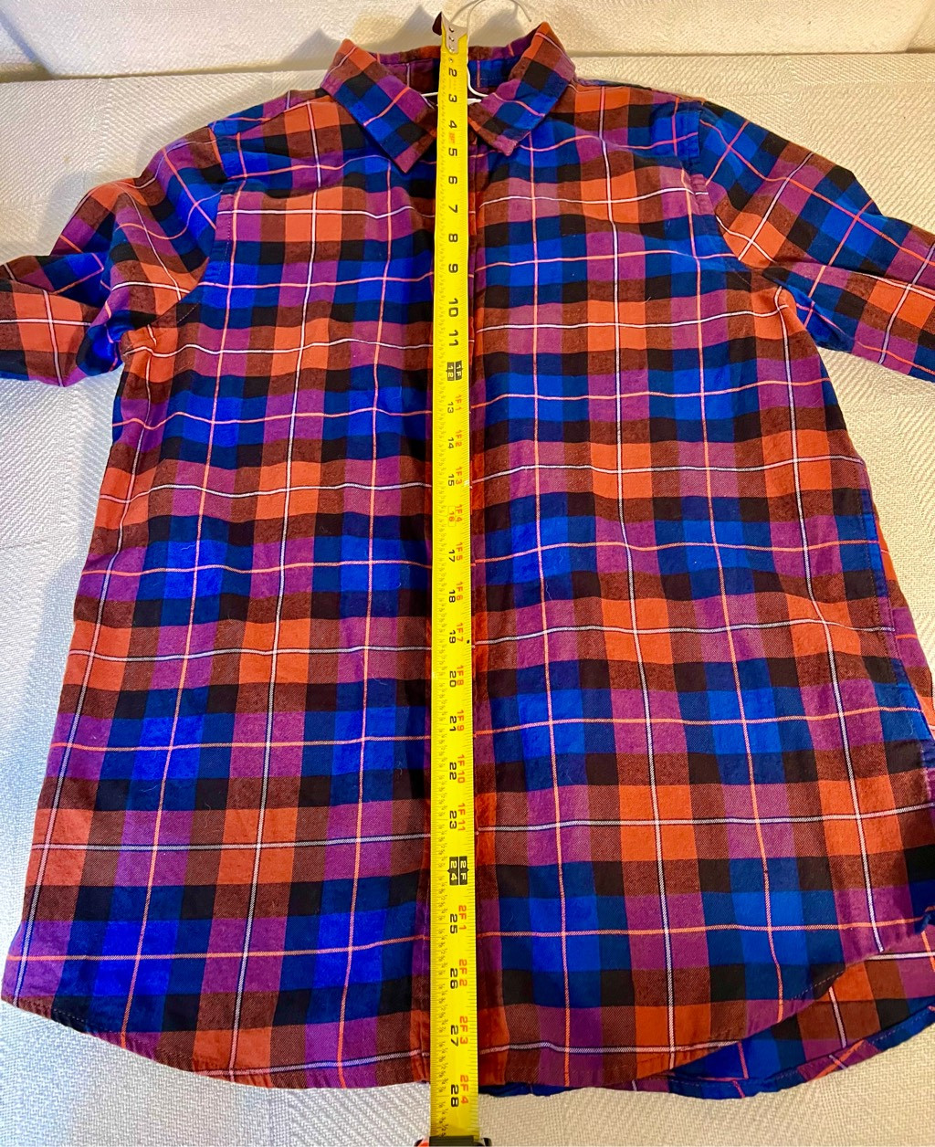 Amazon Essentials Brown/Blue Plaid Button Front S… - image 4