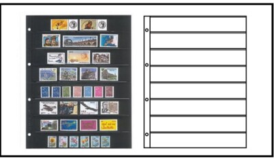 LINDNER 4108 Publica L A4 Stamp Insert Pages 8x 33x220mm Black