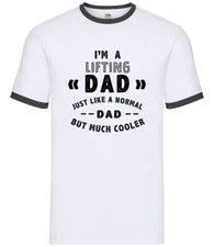 I'm A Lifting Dad But Much Cooler - Mens Ringer - Fathers Day Weights Body
