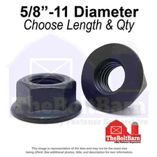 5/8"-11 Grade 8 Hex Flange Nut Phos & Oil Coarse Thread (Pick Quantity)