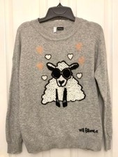 Henry Holland x Will Broome Grey Jumper w/ Cute Sheep & Hearts UK12