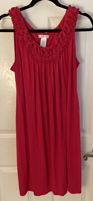 London Times Size Large Summer Sleeveless Pink Dress With Ruffles