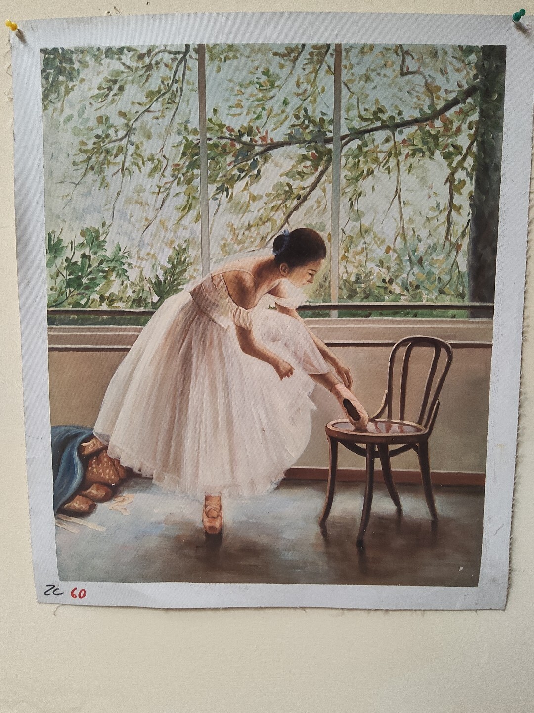 Imagen Dama Noble Pintado Óleo sobre Lienzo 50x60CM - Retrato De Mujer Ballet