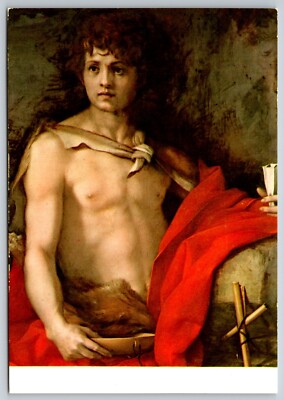 Postcard Art Italy Florence Saint Jean-Baptiste John Baptist Andrea del Sarto 6V