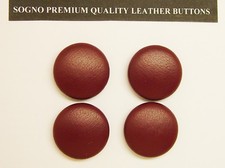 4 USA MADE REPLACEMENT BUTTONS FOR VINTAGE OUTFITS 23MM, CHESTNUT BROWN LEATHER