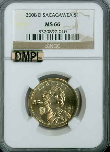 2008 D SACAGAWEA DOLLAR NGC MS66 MAC PL PQ BUSINESS STRIKE . 