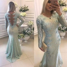 Vintage Mother of the Bride Dresses Long Sleeves Mermaid Evening Dresses