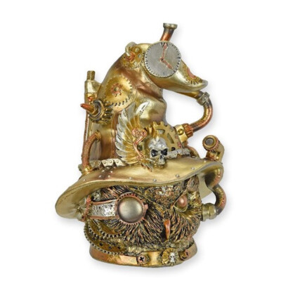 Deko Figur Skulptur Steampunk Eule Owl Cat Eulenkopf
