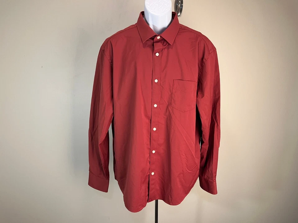 UNTUCKit Men's solid burnt orange performance style l/s shirt XXL 2XL EUC - Image 2 of 4