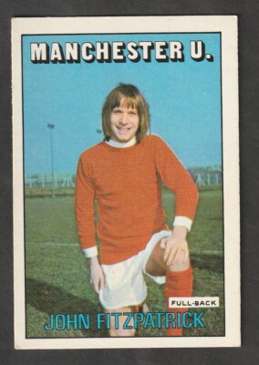 A&BC bubble gum Football 1972 Orange Red Manchester United John Fitzpatrick #126