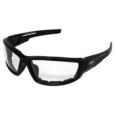 Global Vision Sly Padded Motorcycle Glasses Black Frames Rubber Tips Clear Lens