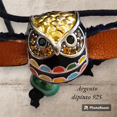 Armband mit Charm Eule aus 925 Silber ''ISABO HANDARBEIT'' 