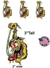 Crazy Hotrod Guy Oldschool Gasser Racing Helmet Decal Set shifter cart stickers