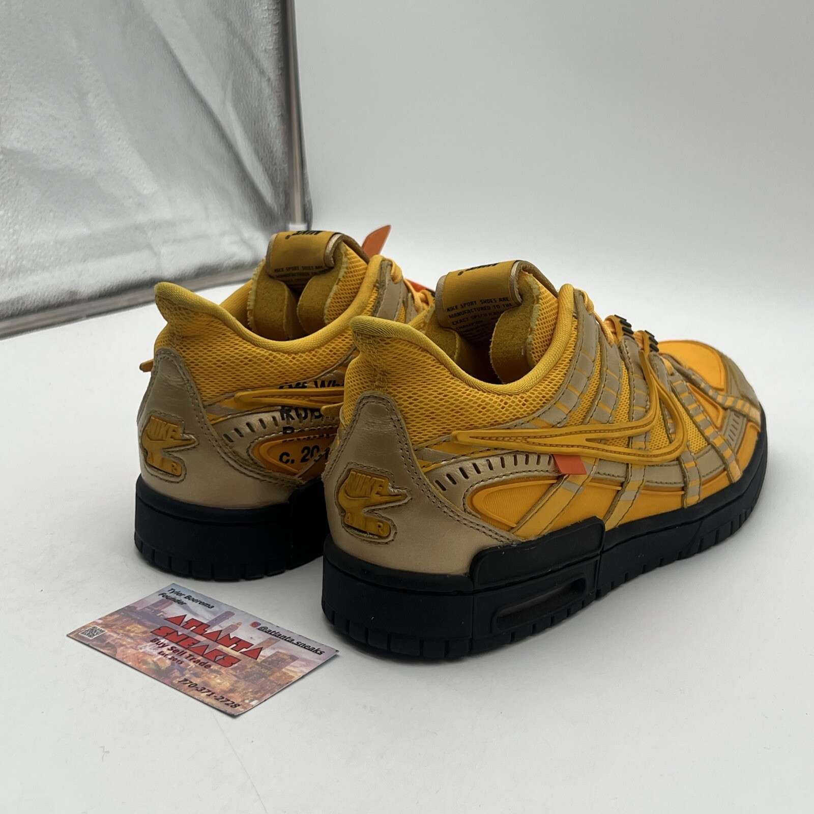 OFF WHITE X NIKE Taglia 8 Nike Off White x Air Rubber Dunk University giallo oro (CU6015 700)