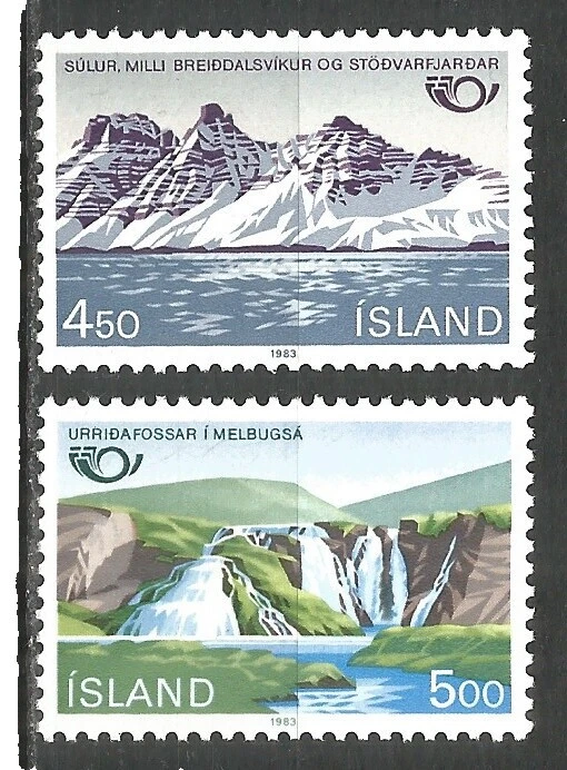 Estampillas islandés multicolor de la naturaleza