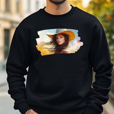 Cowgirl Portrait Sweatshirt Cosy and Perfect for Any Occasion S to 4XL