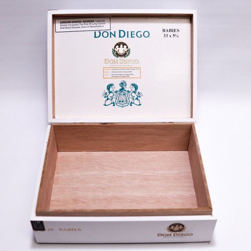 Don Diego Sun Grown Babies Empty Wood Cigar Box 8.25" x 6.25" x 2.5" - Picture 4 of 9