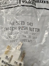 FACTORY AUTHORIZED PARTS SWITCH PUSH BUTTON, HR 52ZD 040