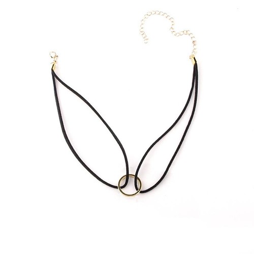 Women Suede Leather Choker Retro Harajuku Velvet Belt Necklace Pendant L - Picture 3 of 8