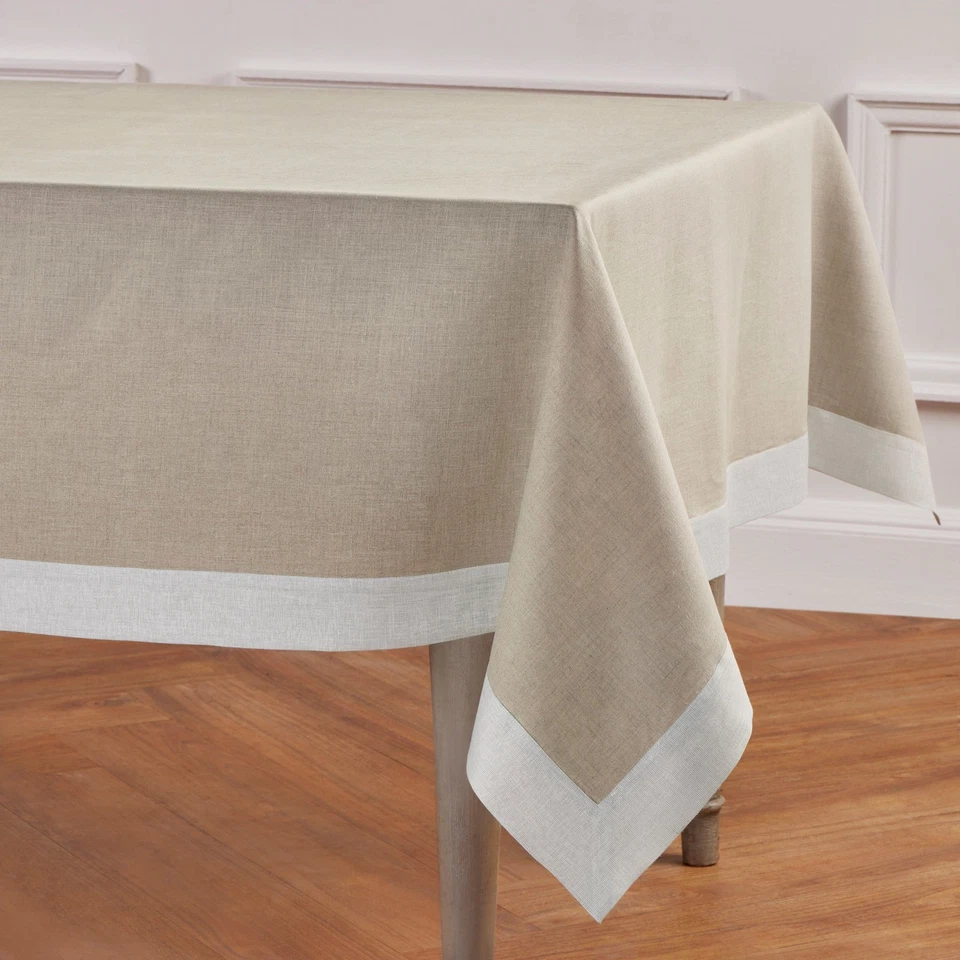 Solino Home 100% Pure Linen Tablecloth for Fall Dining Kitchen, Festive Edge - Image 2 of 4