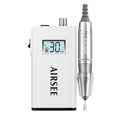 Airsee Electric Nail Drill Portable Rechargeable 30000 Rpm Professional Kit