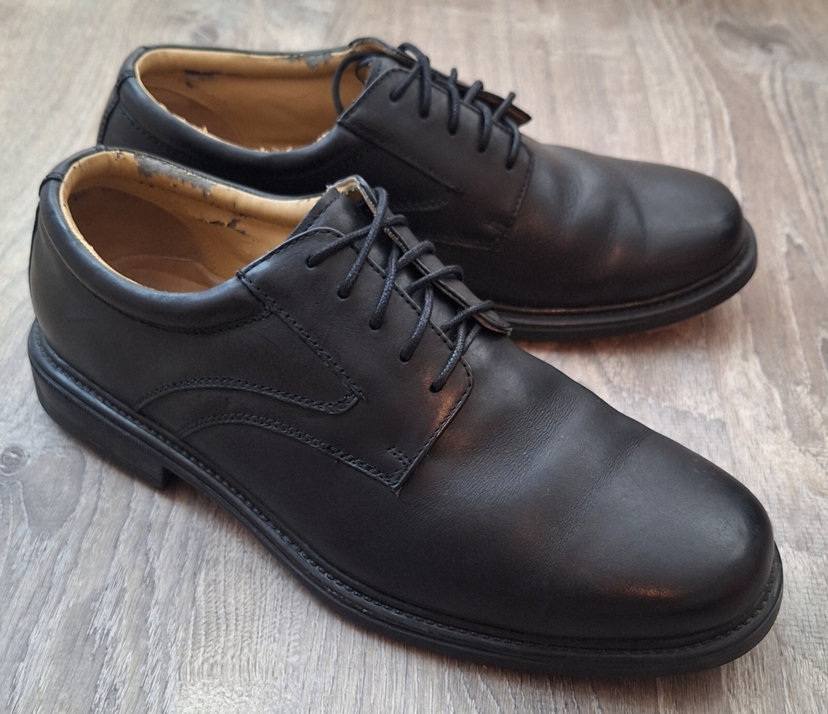 STAFFORD ESSENTIALS Black Leather Casual Dress Shoes Mens  display picture 3
