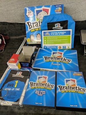 Brainetics Math Memory System 7 DVD Flash Cards Set Parts Lot New