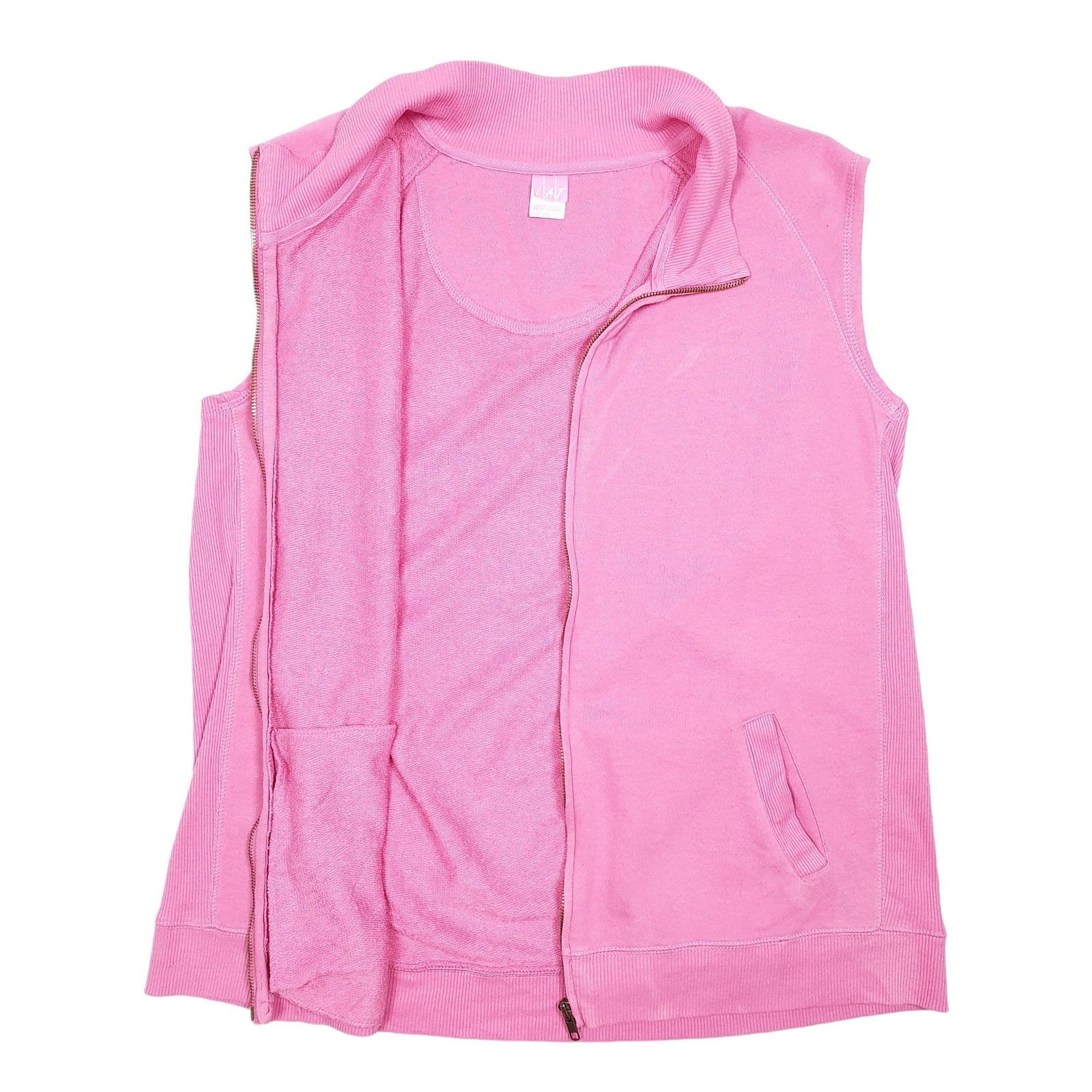 LAT Full Zip Sleeveless Vest Sweatshirt Sweater Jumper Sweatshirt Womens L image 2