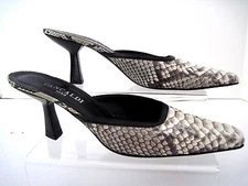 PANCALDI Roccia Python Square Toe Slide Mules Pumps Size 9 AA