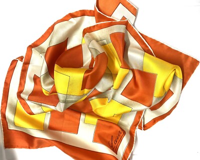Vintage scarf, geometric pattern, multicolor, Lamre