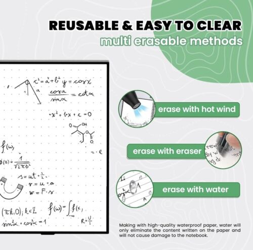 Reusable Smart Notebook Digital Notepad Lined Dotted Erasable Pen Modern - Picture 3 of 9