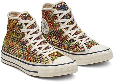 GENUINE NEW CONVERSE 564871CWOMENS EGRET/MULTI/NAVY  CTAS HI TOP ALL STAR CHUCKS