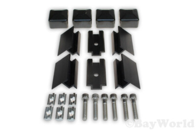 Klemmen Set für Balkonanlagen m Endkappen 2 Module mit Rahmen 30mm Schwarz Set1m