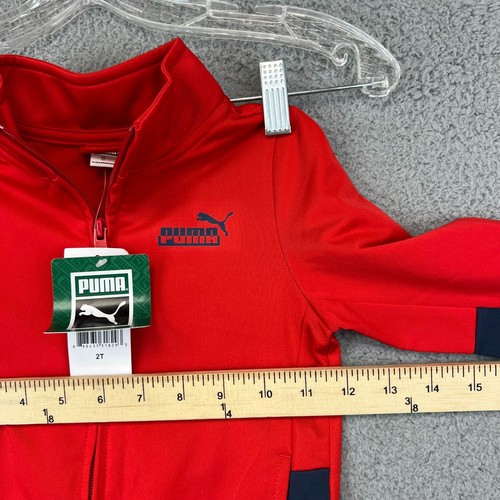 New Puma Red Full zip Track Jacket Kids Boys size 2T - Picture 6 of 11