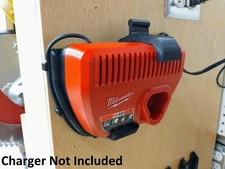Wall Mount for Milwaukee M12 Charger (model #48-59-2401)