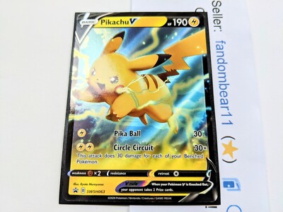 Pikachu V BLACK STAR PROMO FULL ART ULTRA RARE SWSH063 Pokemon TCG