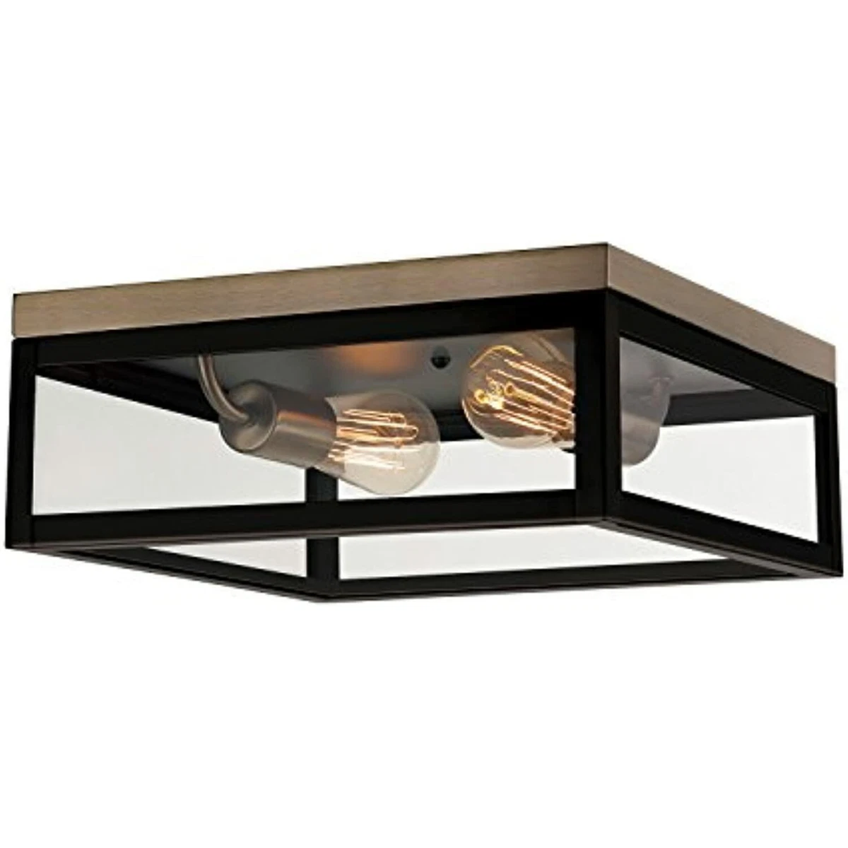 Globe Electric 65919 Verona 2 Light Flush Mount Dark Bronze