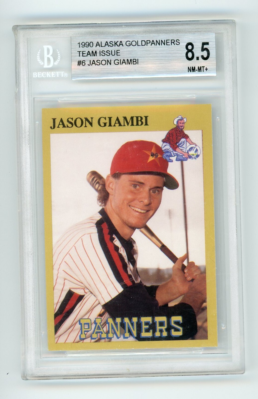 1990 Alaska Goldpanners JASON GIAMBI Team issued RC #6 BGS 8.5 Chipped case