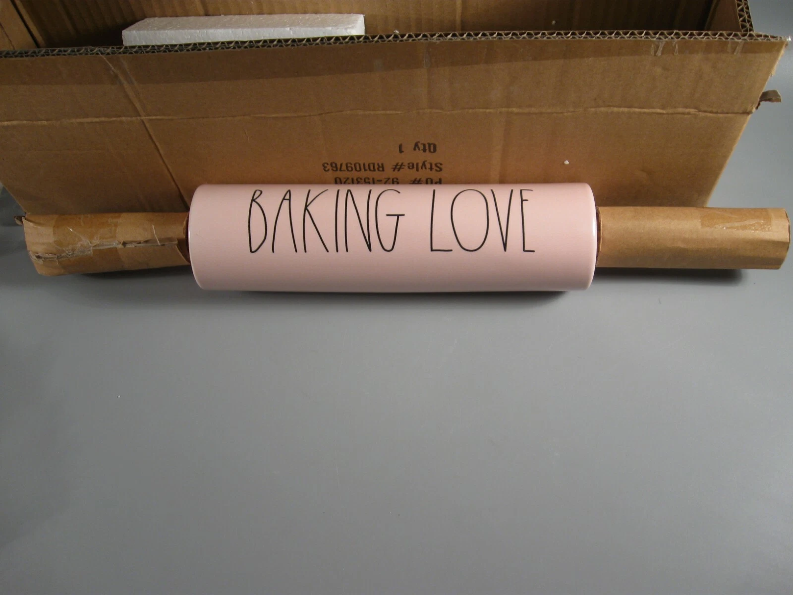 Ray Dunn Baking Love Rolling Pin NEW