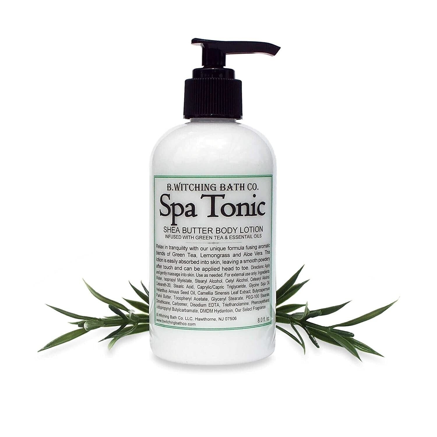 Shea Butter Lotion Aromas of Green Tea, Zesty Lemongrass -Spa Tonic - 8oz.