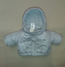 Gray BABY GAP Doll Size Winter Hooded Jacket Coat Fit 18" Doll or Plush Bear BAB