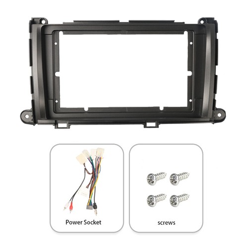 Double 2 Din Car Radio Fascia Frame Dash Trim Kits For Toyota Sienna 2011-2014 - Picture 2 of 6