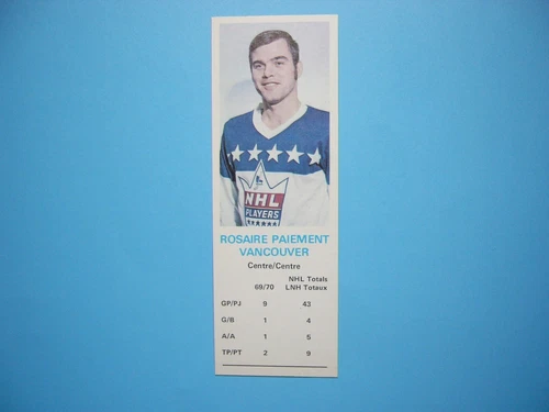 1970/71 DAD'S COOKIES NHL HOCKEY CARD ROSAIRE PAIEMENT NM SHARP!! 70/71 DADS