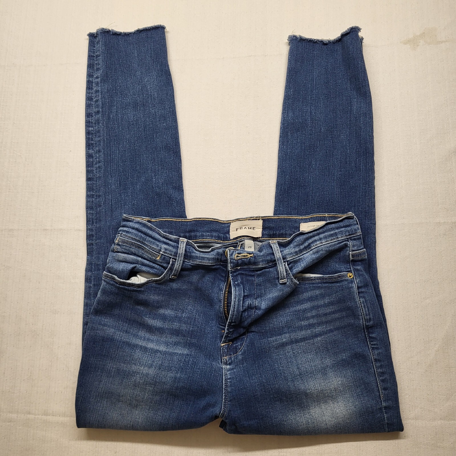 Frame Jeans Le High Skinny Ankle Womens 29 27/26 High Rise Raw Hem ...