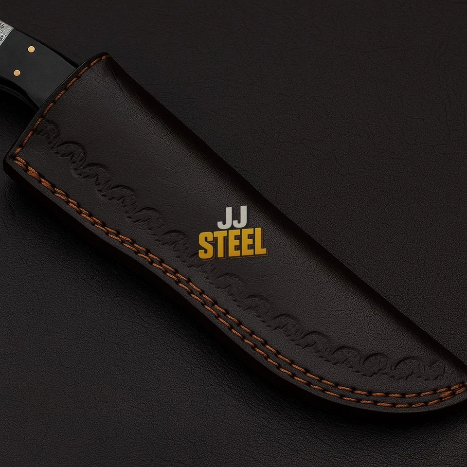 Cuchillo de supervivencia de hoja de acero Damasco hecho a mano personalizado cuchillo de caza cuchillo de camping Foto 4 de 4